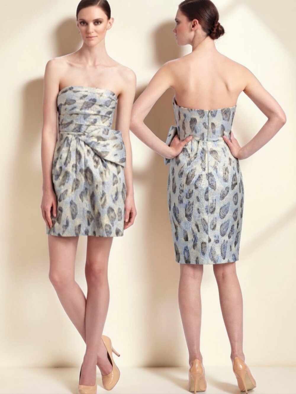 BCBGMAXAZRIA Haze Strapless Metallic Mini Cocktail Dress - Size 8